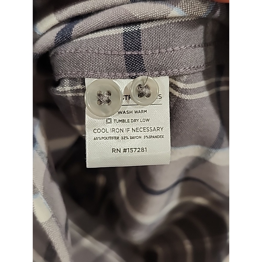 NWT Mizzen and Main Button Down Shirt Mens S, Trim Plaid‎ Pocket GRAY MSRP $148 - Picture 8 of 9